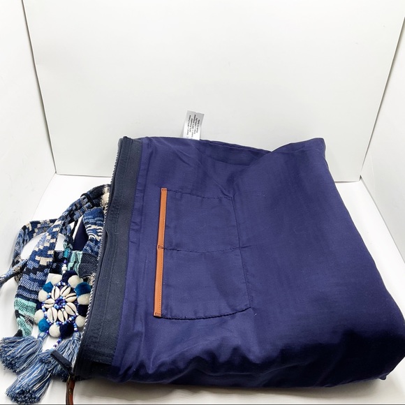 {Steven} Zita Navy Multi Carpet Tassel Tote - Picture 11 of 16